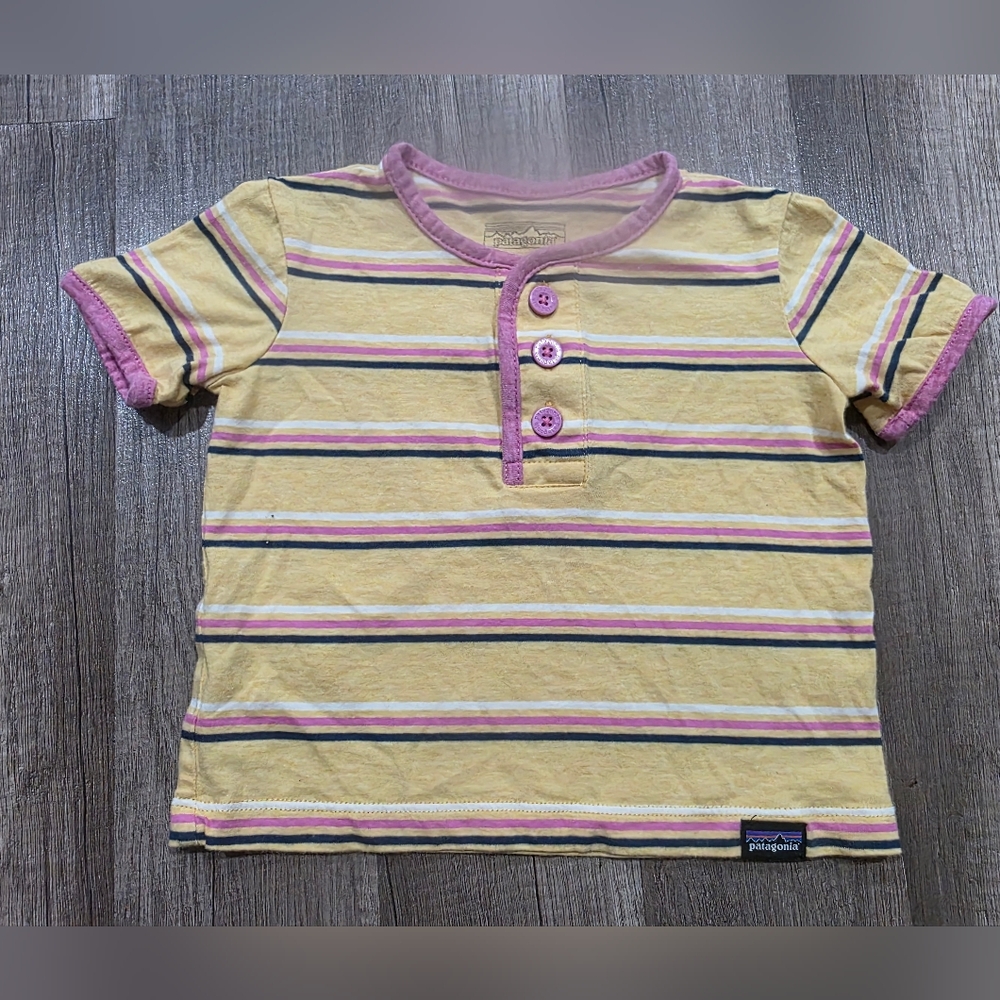 PATAGONIA BABY shirt 3-6 Mo Thd Striped Preppy Oitdoor Classy Babyshower Tee